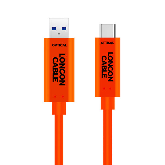 LONGON CABLE AOC USB3.1 Gen2 Optical Fiber Type A to C Cable 10Gbps For Kinect Intel Realsense Stereo Depth Camera Link Cable PICO Meta Oculus Quest2/3 VR  LG012