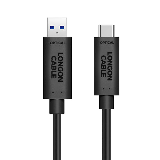 LONGON CABLE AOC Optical Fiber USB3.1 Gen2 Type A to C Cable 10Gbps For PICO Meta Oculus Quest2/3 VR Kinect Intel Realsense Stereo Depth Camera Link Cable LG031