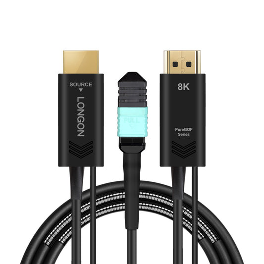 LONGON Armored Pure Optical Fiber HDMI2.1 Cable Detachable MPO Connector Support 72Gbps 8K 60Hz 4K 120Hz For PS5 RTX3080 VR Medical 8K TV Project 10M 15M 0.25m 100m 200m 333m