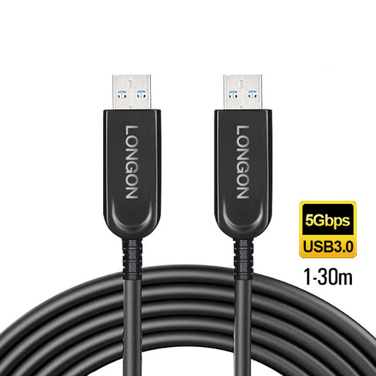LONGON AOC USB3.0 TypeA Active Optical Fiber Extension Cable 5Gbps 5m 15m 10m 20m For Scanner Monitor Docking Station Hub Hard Drives