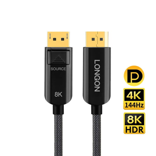 LONGON AOC DisplayPort1.4 Optical Fiber DP Gaming Cable 50M 100M Support 8K HDR 4K@144Hz RTX3070 RXT3080 RTX3090