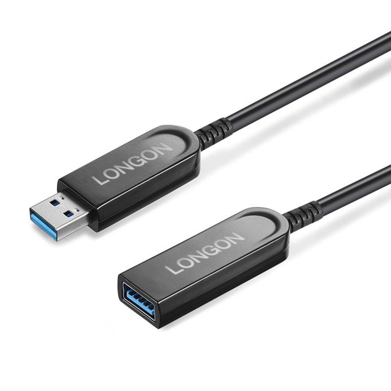 LONGON AOC USB3.0 Male to Female Optical Fiber Extension Cable 5Gbps 5m 10m 15m 50m For USB KVM Extension Remote Desktop USB